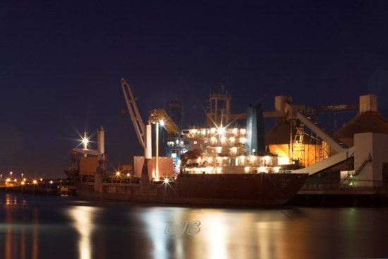 Ship unloading at Alcan Dock, Port of Blyth, Northumberland.