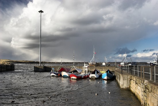 Storm approaching Amble Harbour, Northumberland Coast.