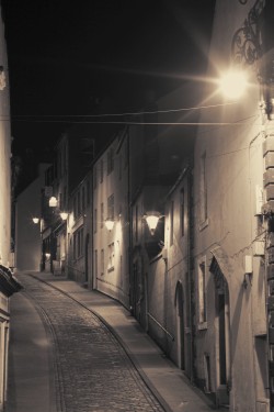 West Street, Berwick at night.