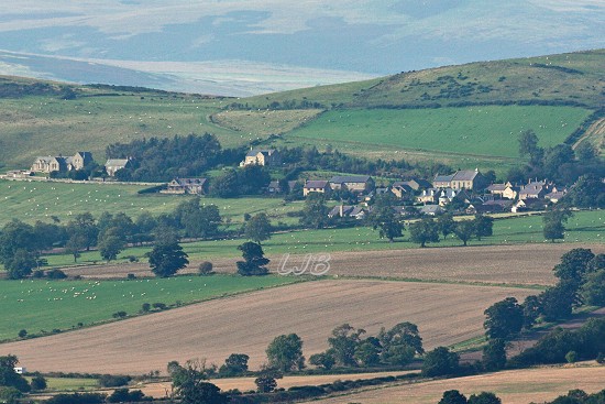 Telephoto view to Glanton from Corby's Crags.
