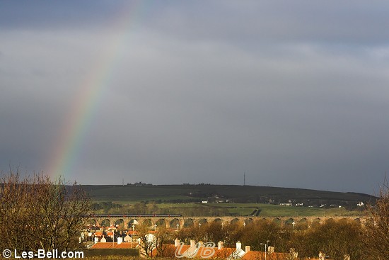 Rainbow over Berwick, Northumberland.