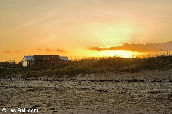 Sunset on Xmas Day at Hauxley Beach, Northumberland.