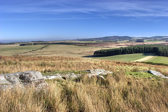View from Goatscrag Hill to Barmoor and Kyloe, North Northumberland.