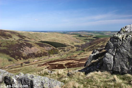 Harthope Valley seen from Housey Crags, Cheviot Hills, Northumberland.