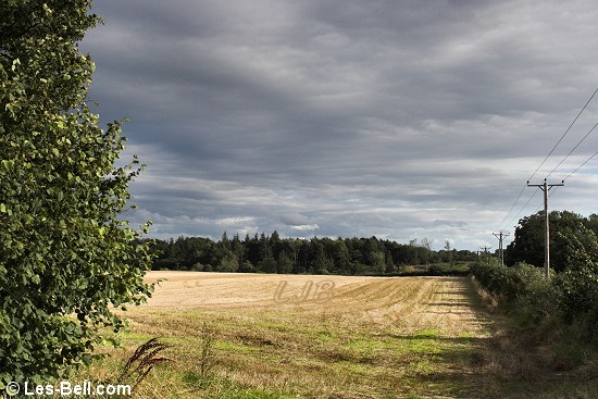Dark clouds over the fields near Bothal