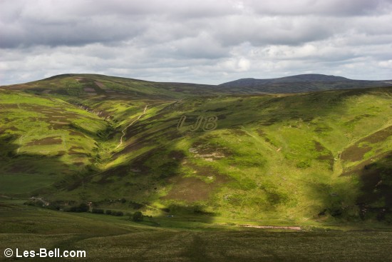 View across the Harthope Valley, Cheviot Hills, Northumberland.