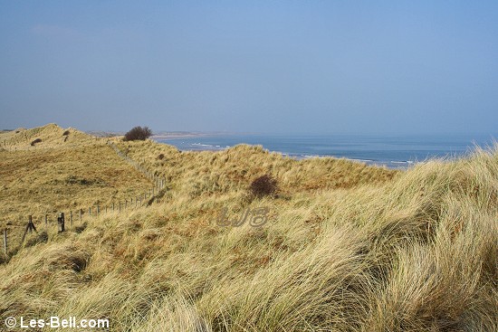 View along the dunes at Druridge Bay.