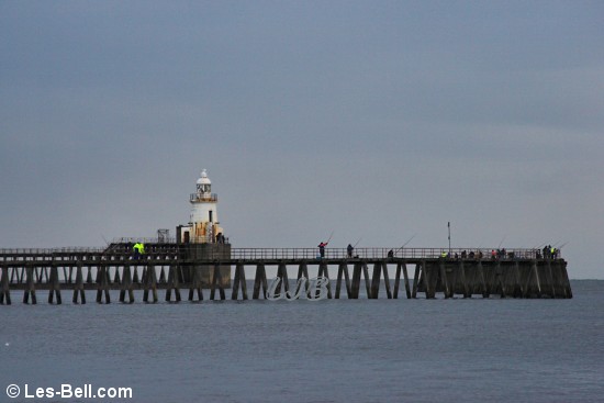 Sea Anglers on Blyth West Pier, Northumberland.
