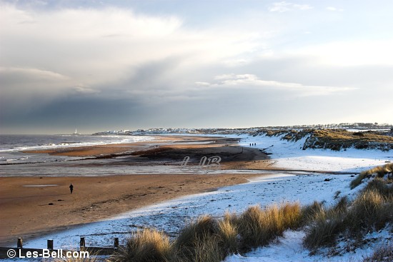 Snow on Blyth South Beach.