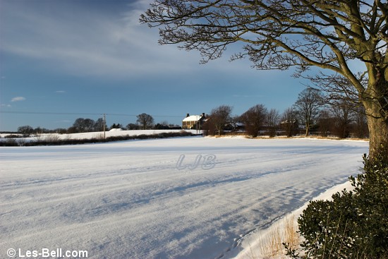 Snowy scene along the road from Pegswood to Bothal in South East Northumberland.