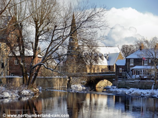 Morpeth Weir in winter, Northumberland.