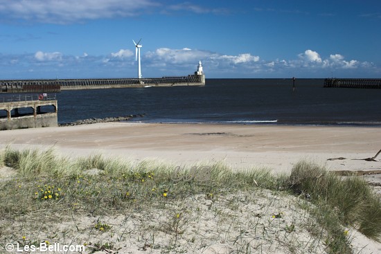 Between the piers at Blyth.