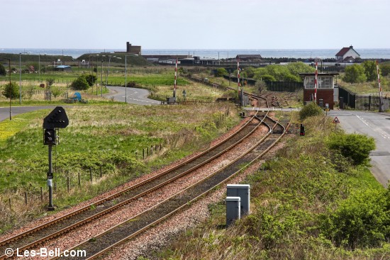 View to the coast along the railway at Cambois.