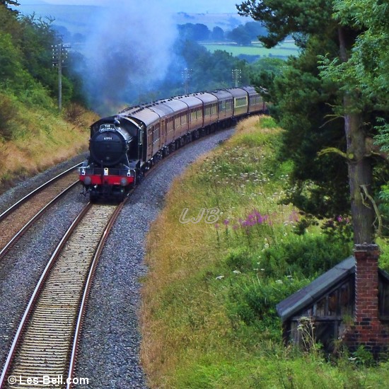 Steam hauled excursion train on the Settle to Carlisle Railway.