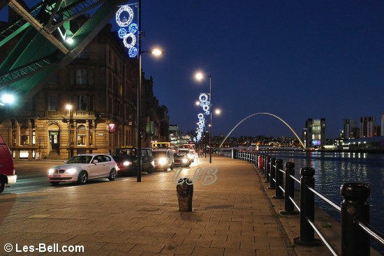 Newcastle Quayside and Millennium Bridge.