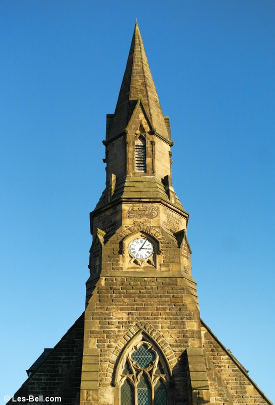 Clock and steeple, St. Georges Church, Morpeth, Northumberland.