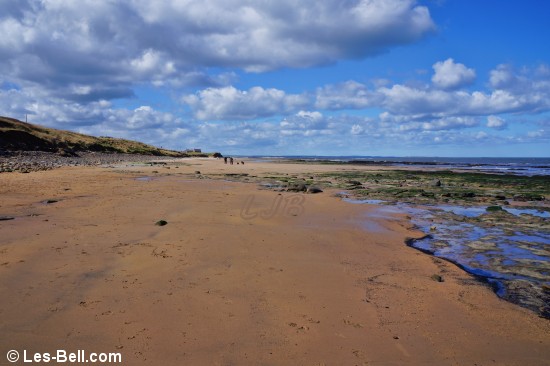 View from the rocks at the south end of Cresswell Beach, Northumberland Coast.