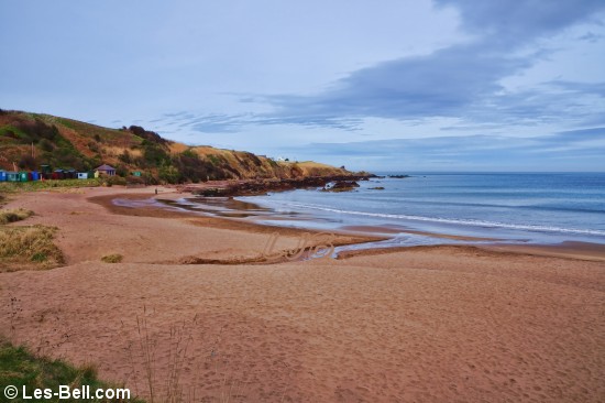 View along the Beach at Coldingham Bay.