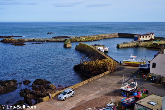 View down to St. Abbs Harbour.