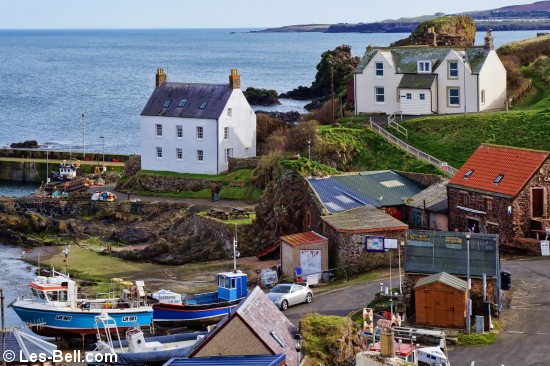 View down to St. Abbs Harbour.