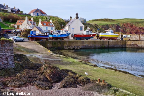 St. Abbs Harbour and the boat launching ramp.