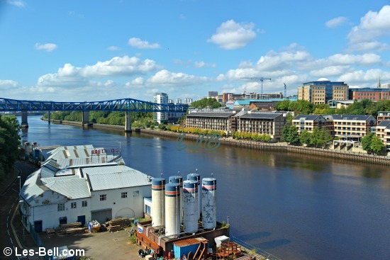 View from the Gateshead end of the High Level Bridge looking upstream.