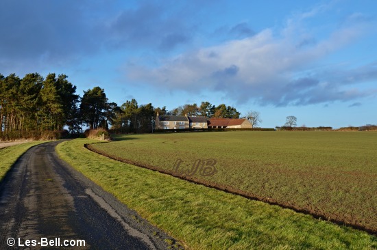 View towards the farm at Nunriding near Morpeth.