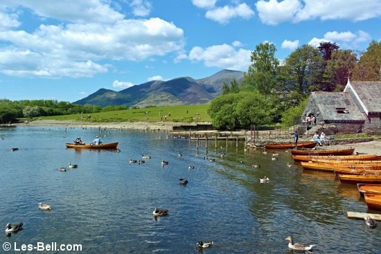Rowing boats for hire on Derwent Water.