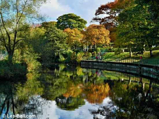 Reflections in the River Wansbeck at Carlisle Park.