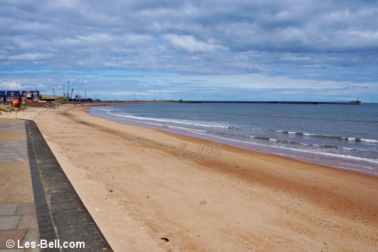 View along Blyth South Beach from the promenade.