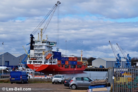 Cargo ship A2B Energy in Blyth South Harbour.