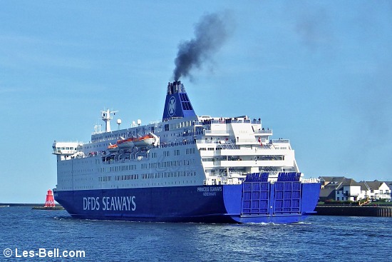 Ferry Princess Seaways leaving the River Tyne.