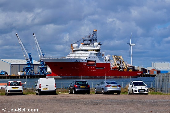 Cable laying vessel in Blyth South Harbour.