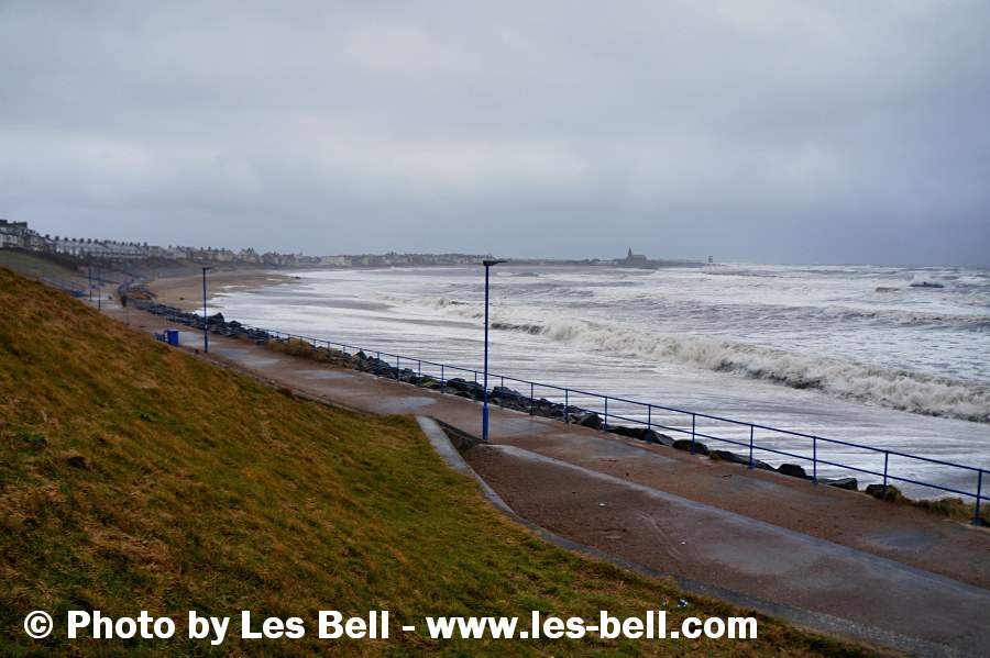 Stormy sea at Newbiggin on the Northumberland Coast.
