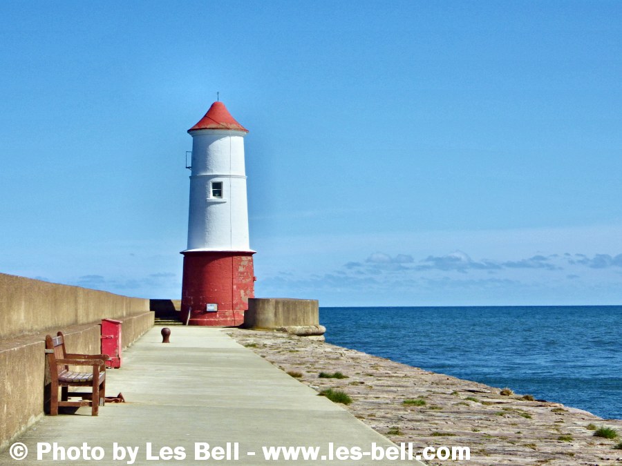 Berwick Pier and Lighthouse on the Northumberland Coast.