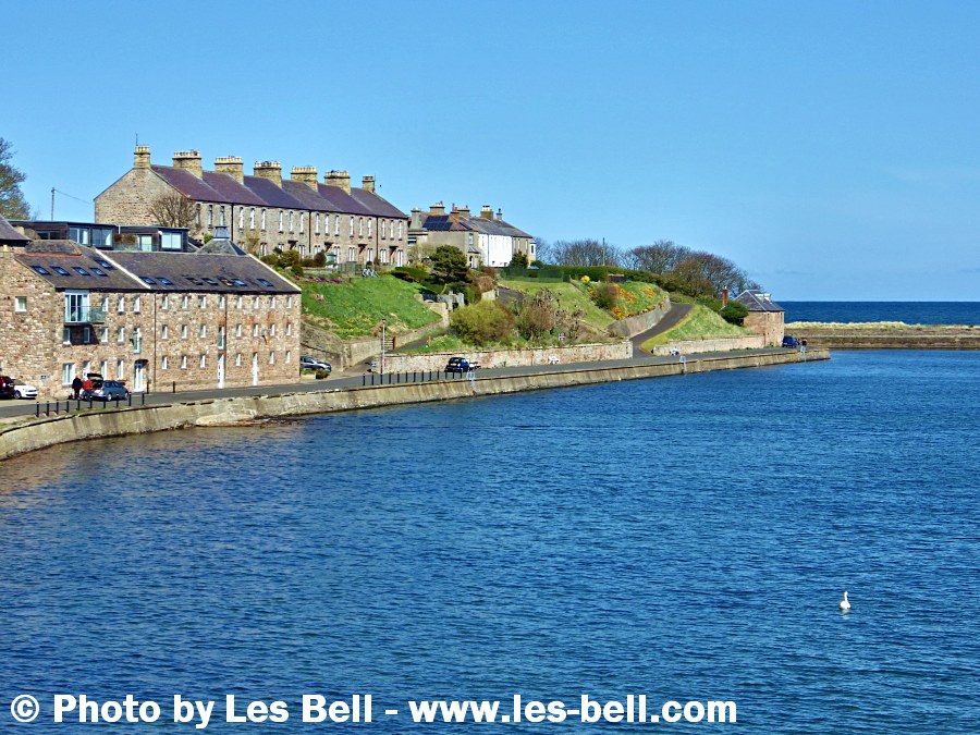View of Pier Road and the River Tweed at Berwick on the Northumberland coast.