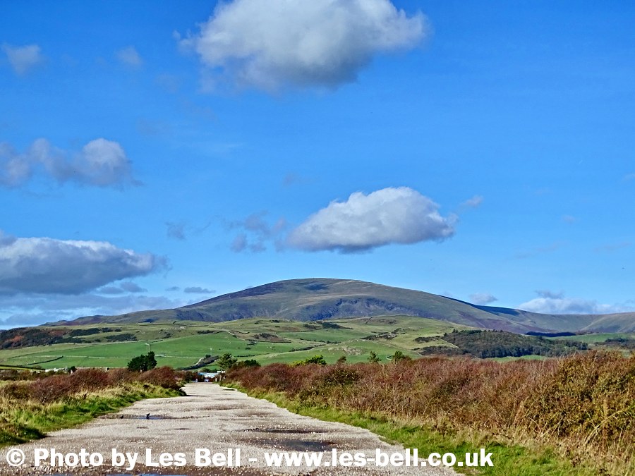 View to Black Combe from Hodbarrow nature reserve, Cumbria Coast.